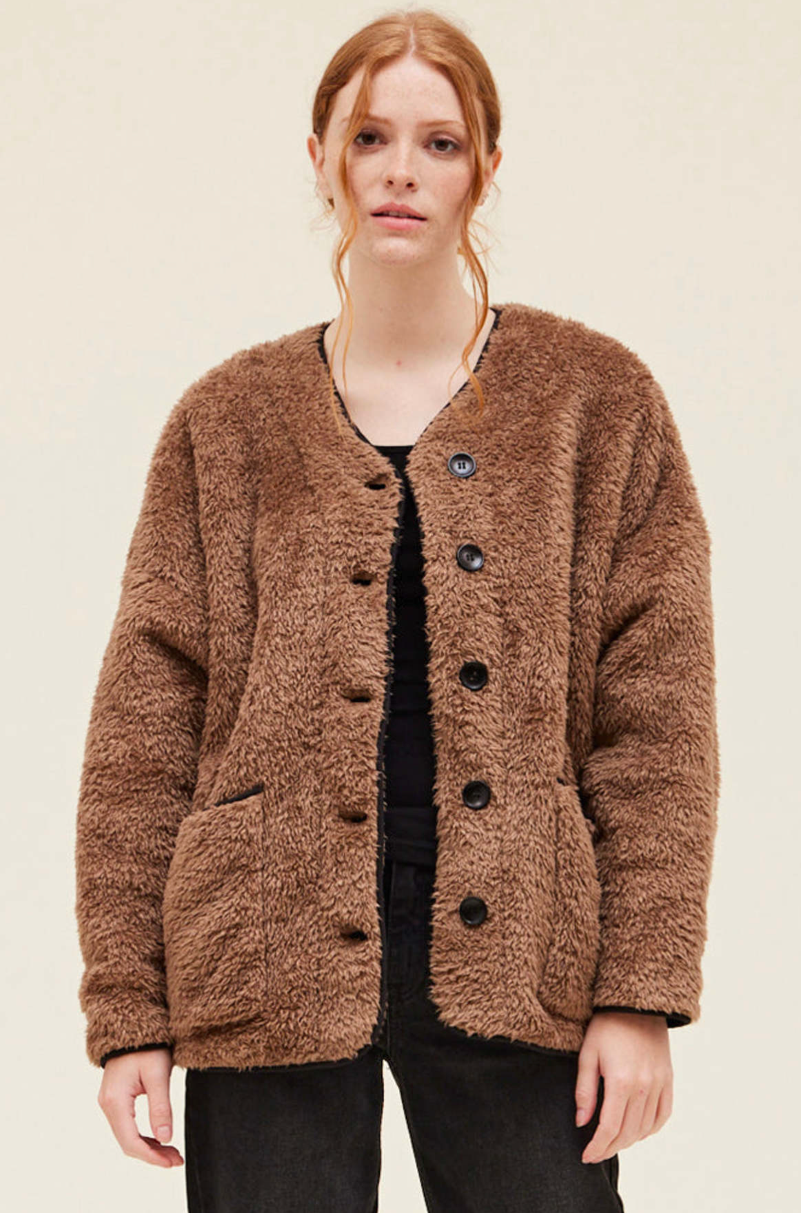 Oversized best sale sherpa jacket