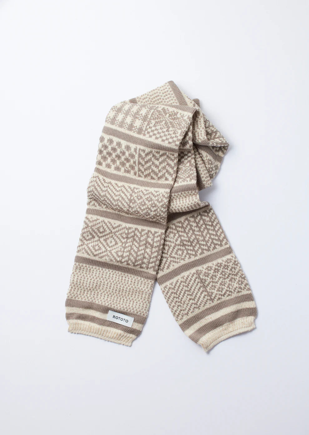 Sockstole Scarf Multi Jacquard / Ivory & Grayge