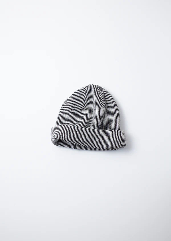 Super Soft 2-Way Beanie "Stripe" / Ivory & Black