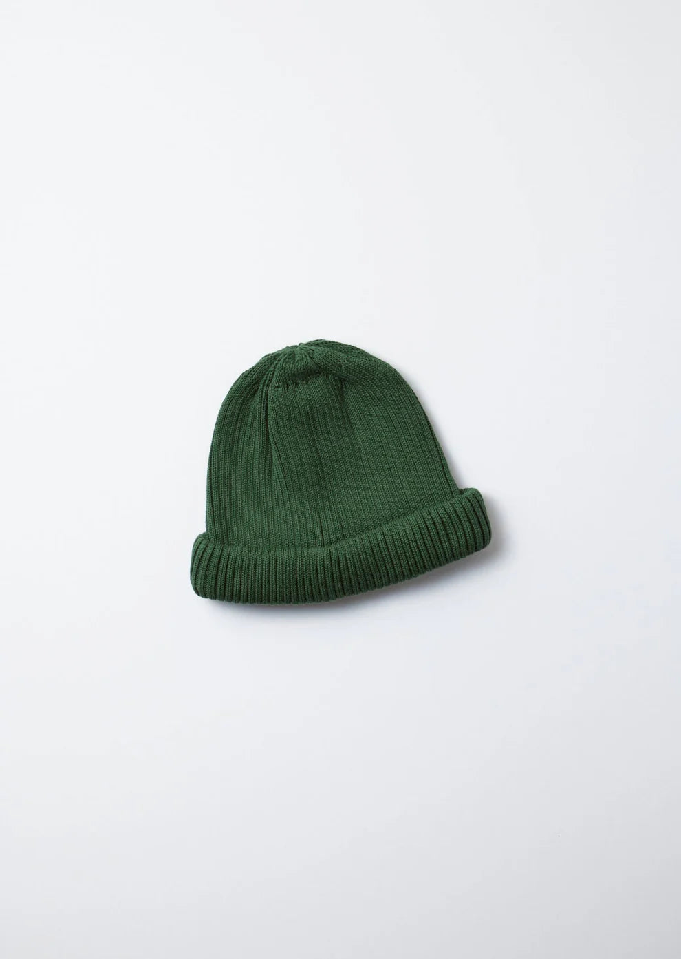 Cotton Roll Up Beanie / Dark Green