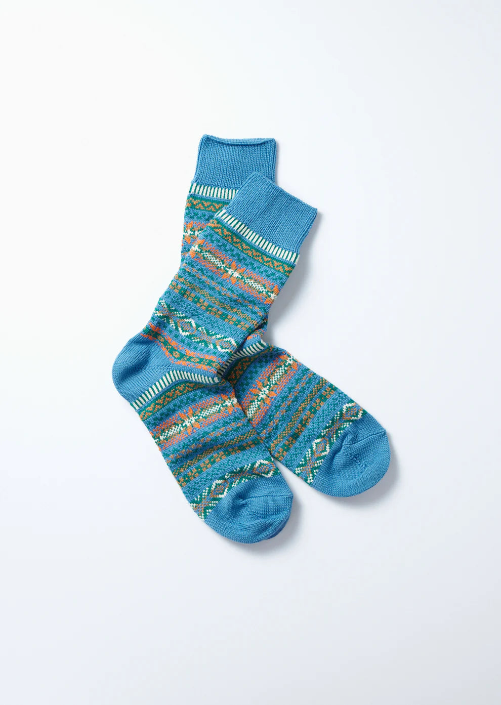 Jacquard Crew Socks Fairisle / Blue