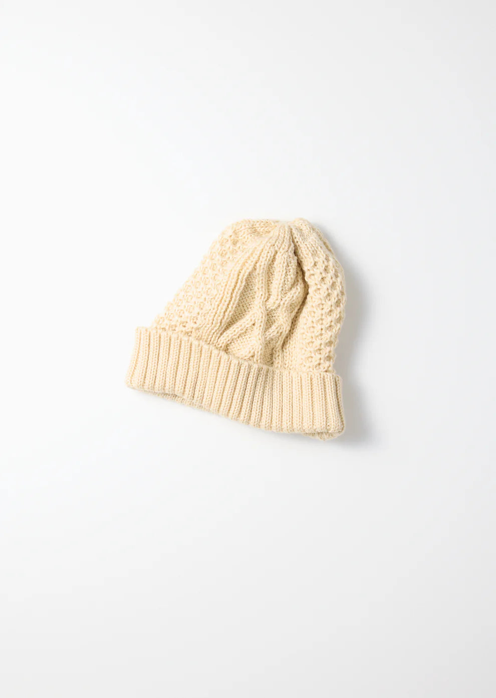 Aran Cable Watch Cap / Ivory