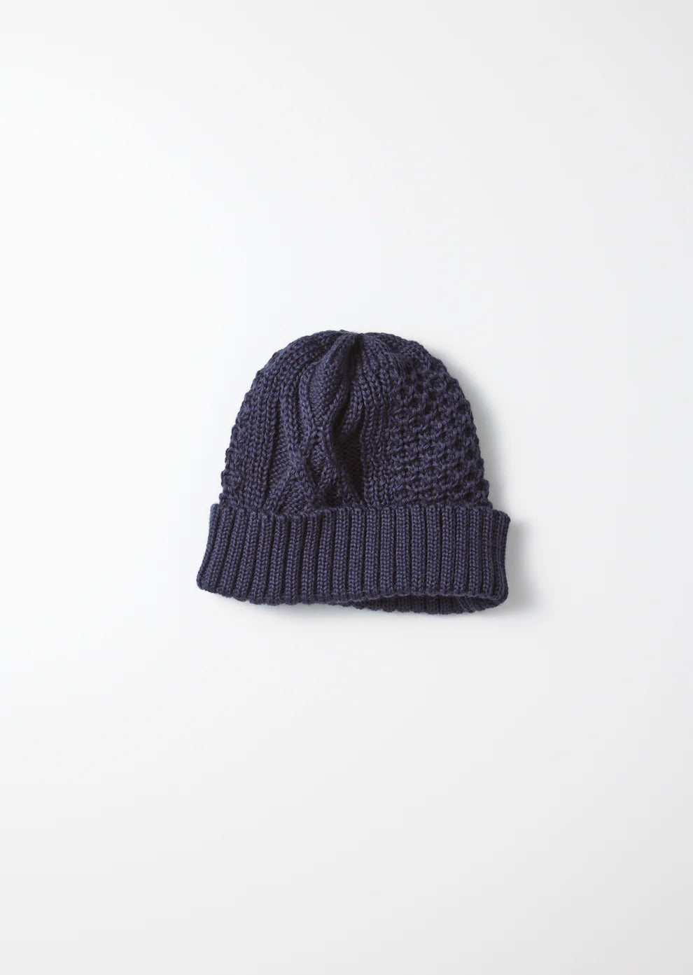 Aran Cable Watch Cap / Navy