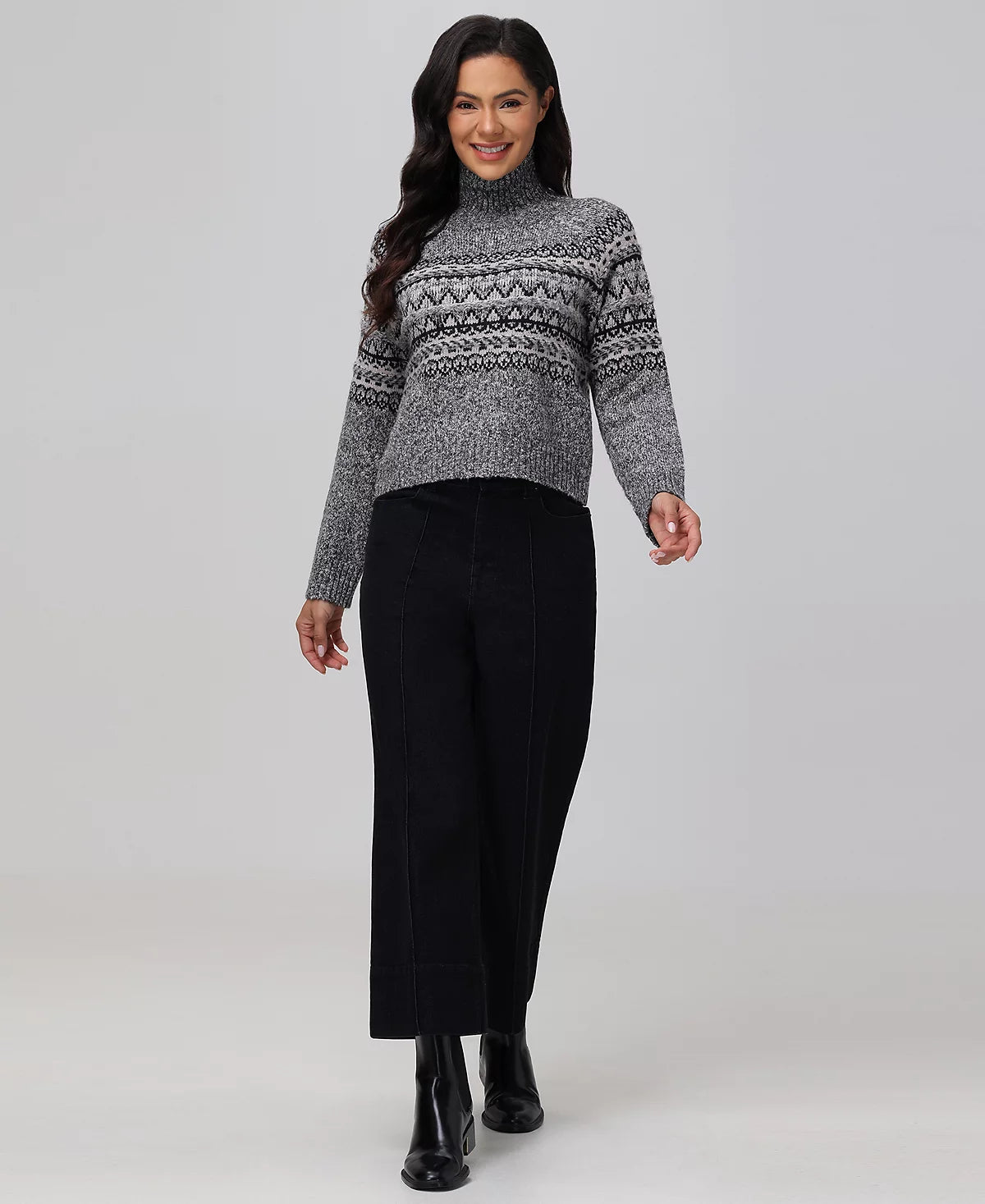 Mock Neck Fairisle Pullover