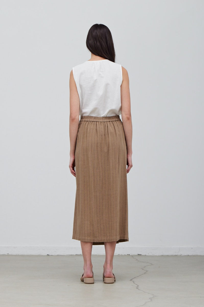 Linen Blend Wrap Skirt