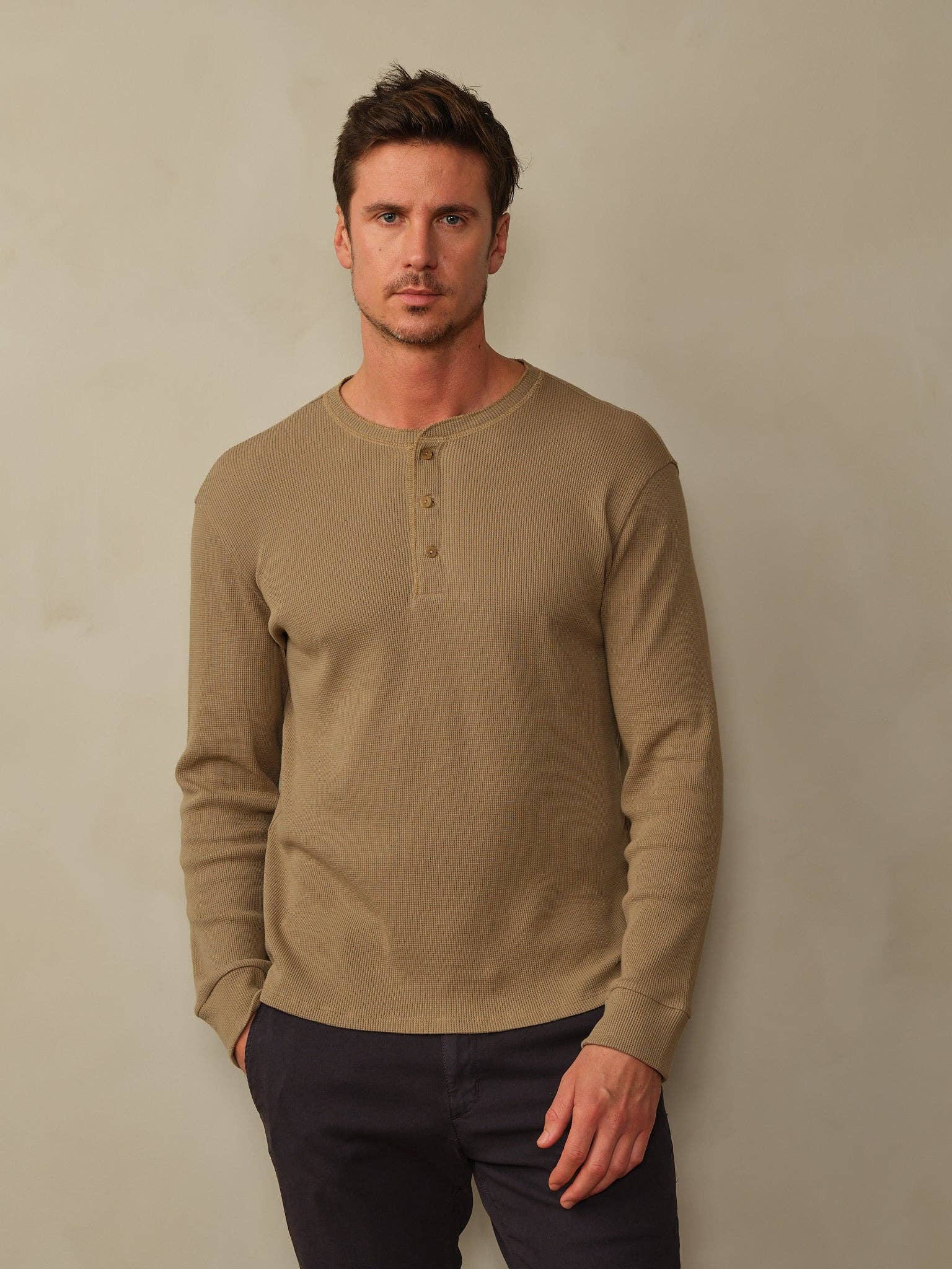 Men's Crosby Organic Cotton Waffle Henley