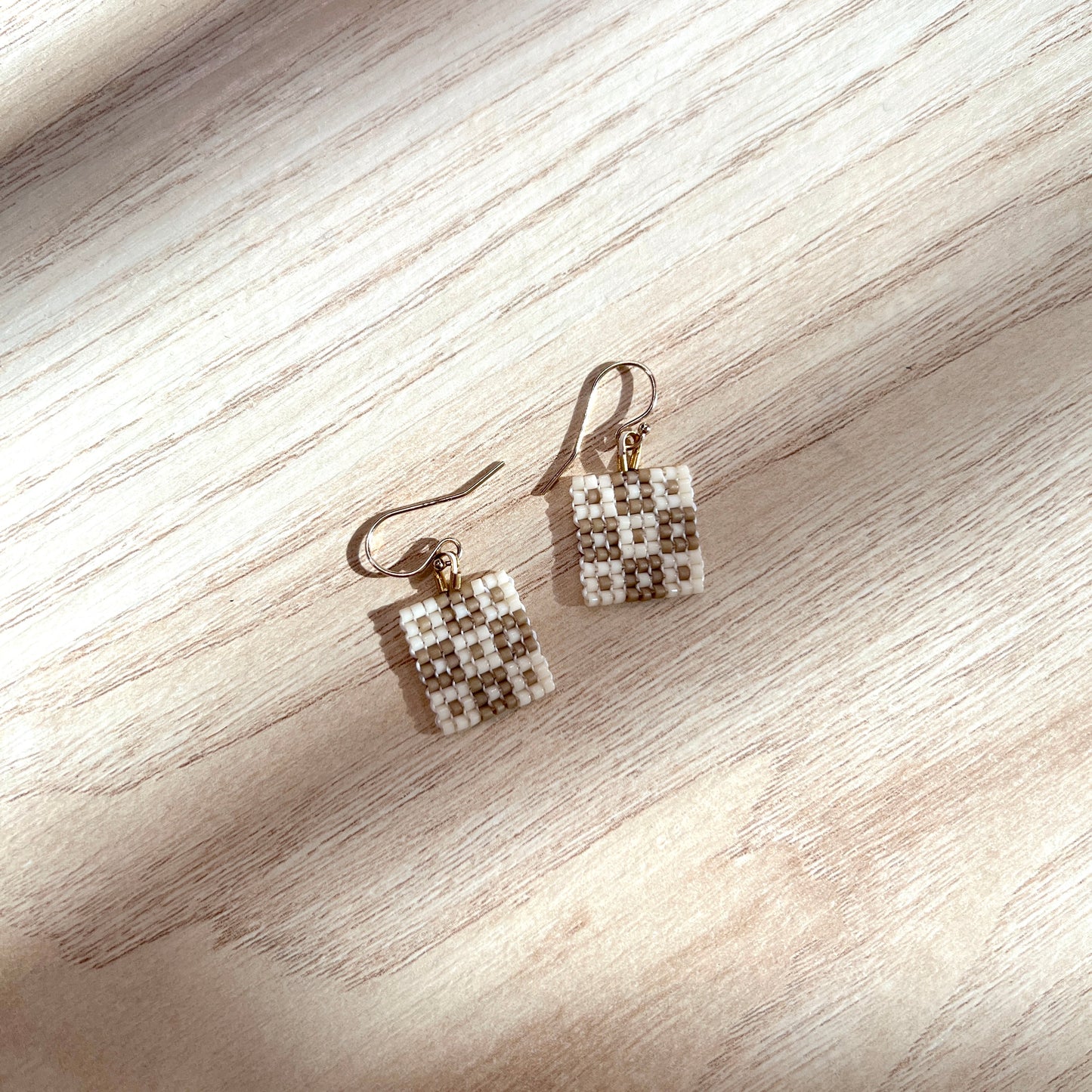 Square Checker Beaded Earrings