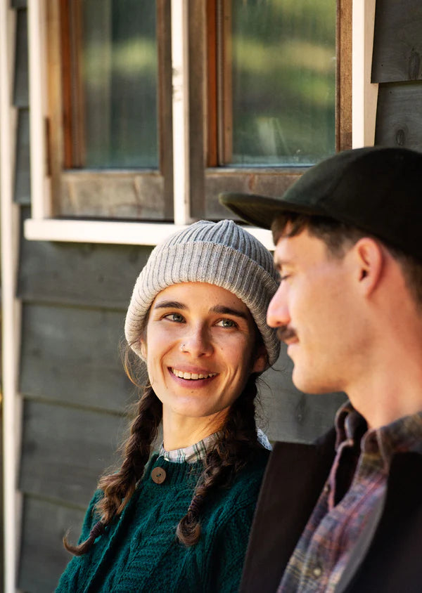 Recycled Wool Blend 2×2 Beanie / Black