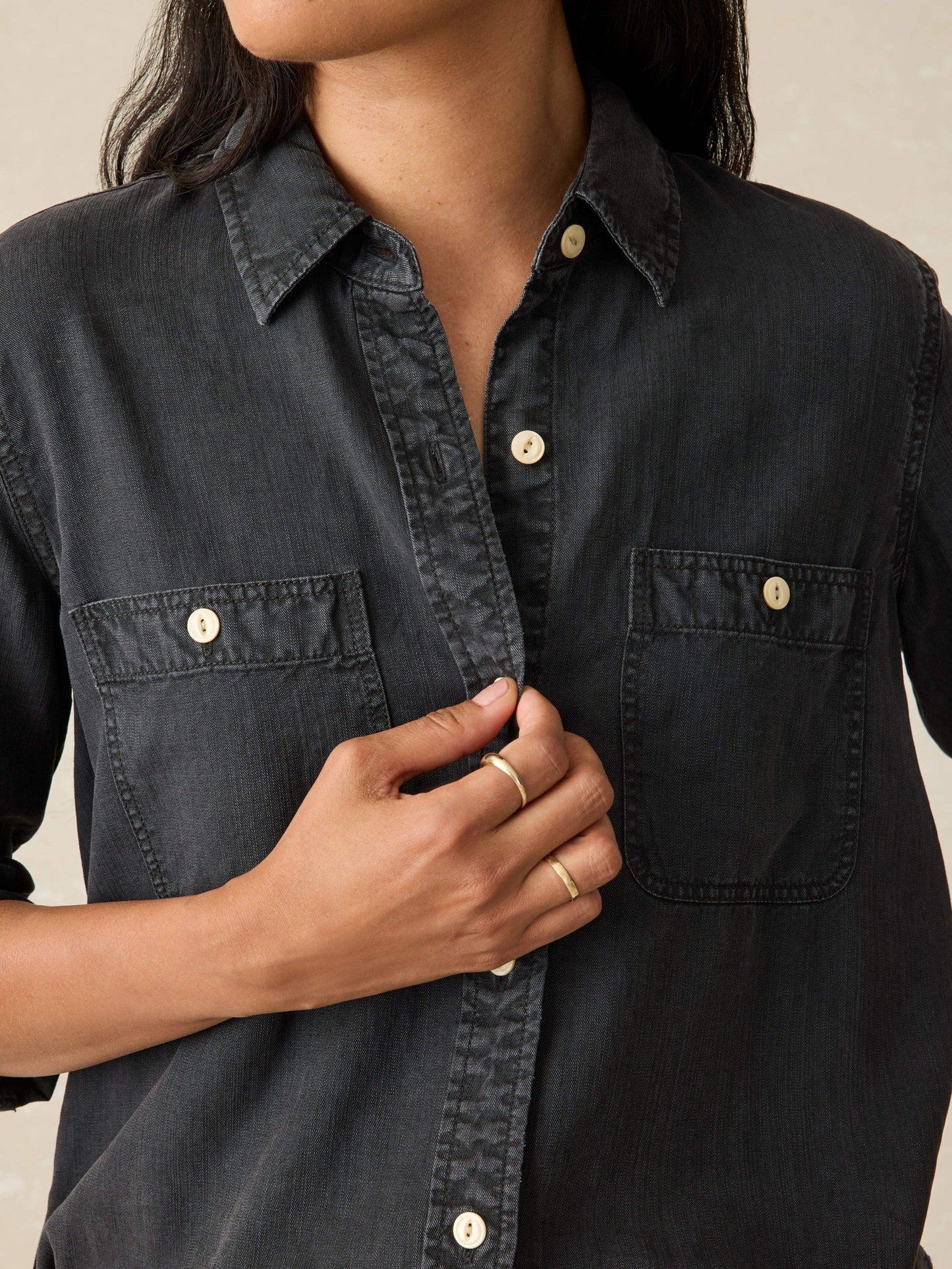 The Tried and True Chambray Shirt - Durango Black