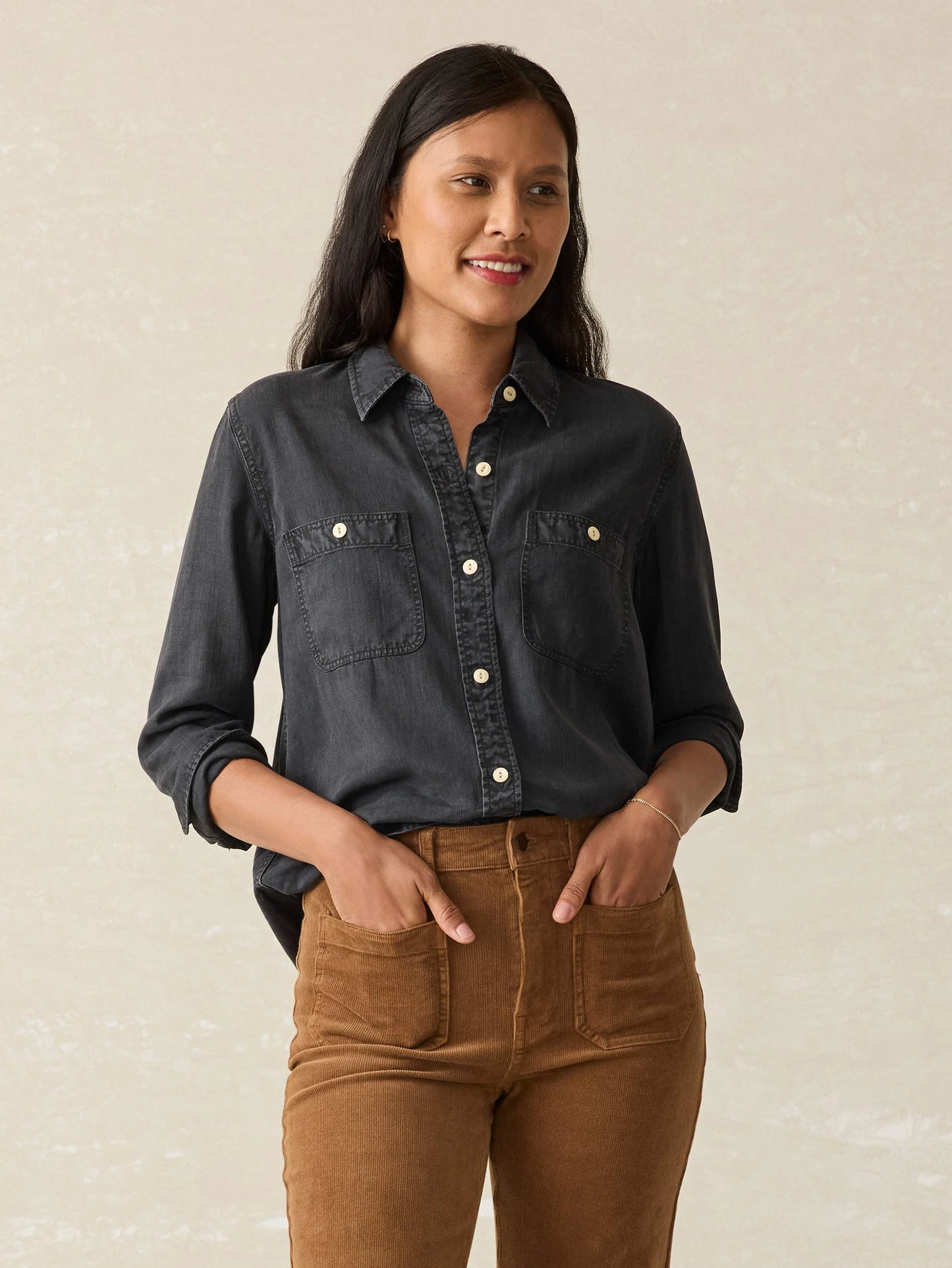 The Tried and True Chambray Shirt - Durango Black