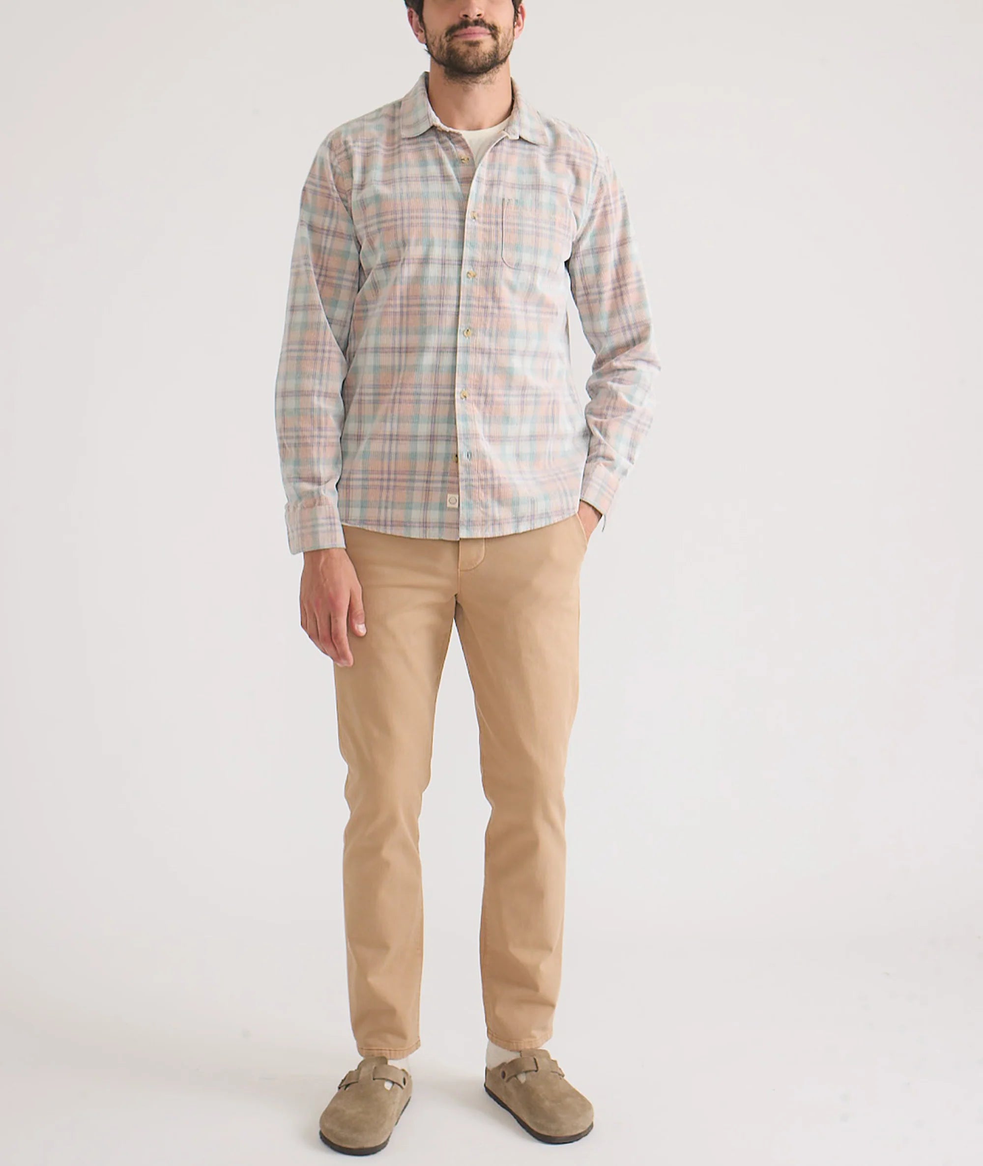 Lightweight Plaid Corduroy Shirt