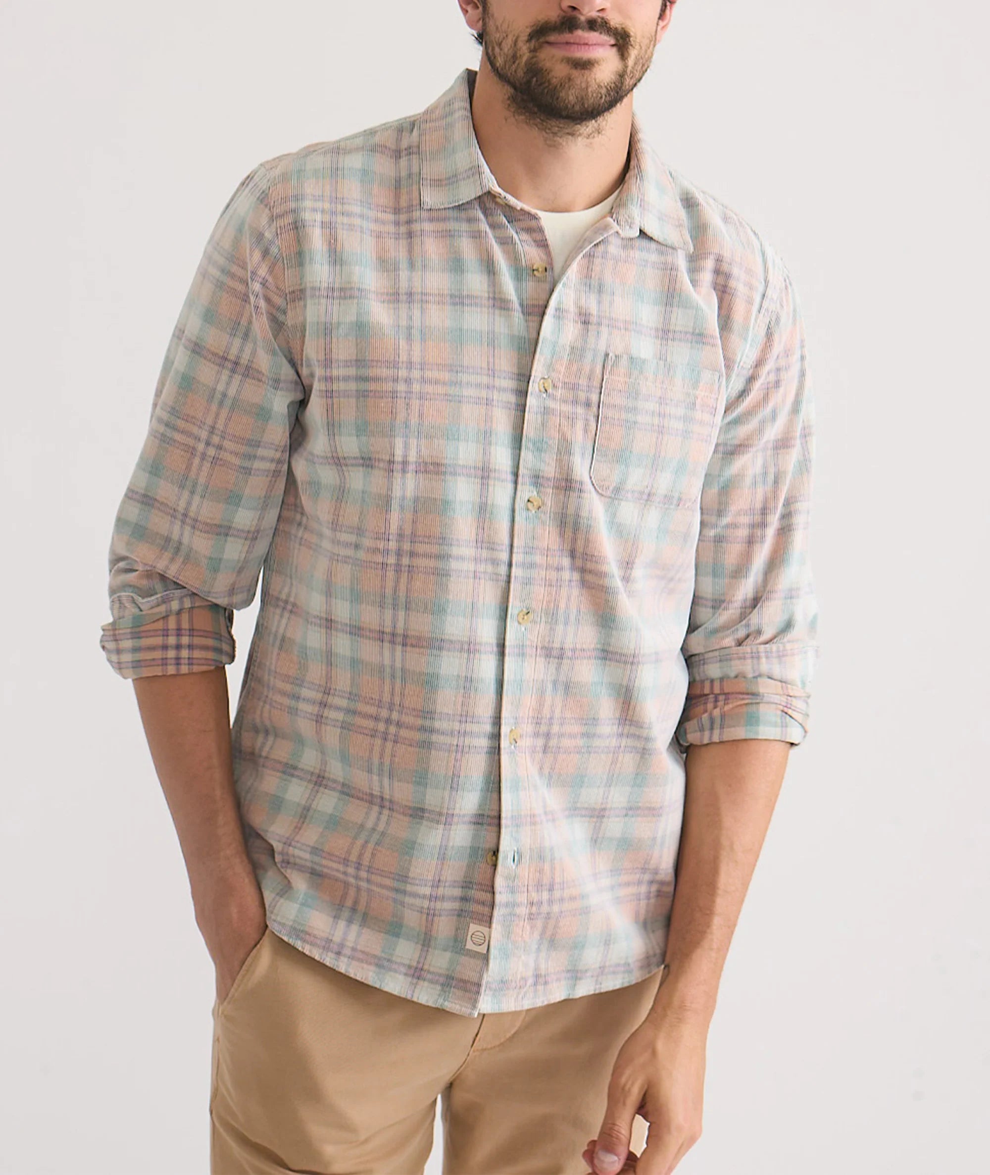 Lightweight Plaid Corduroy Shirt