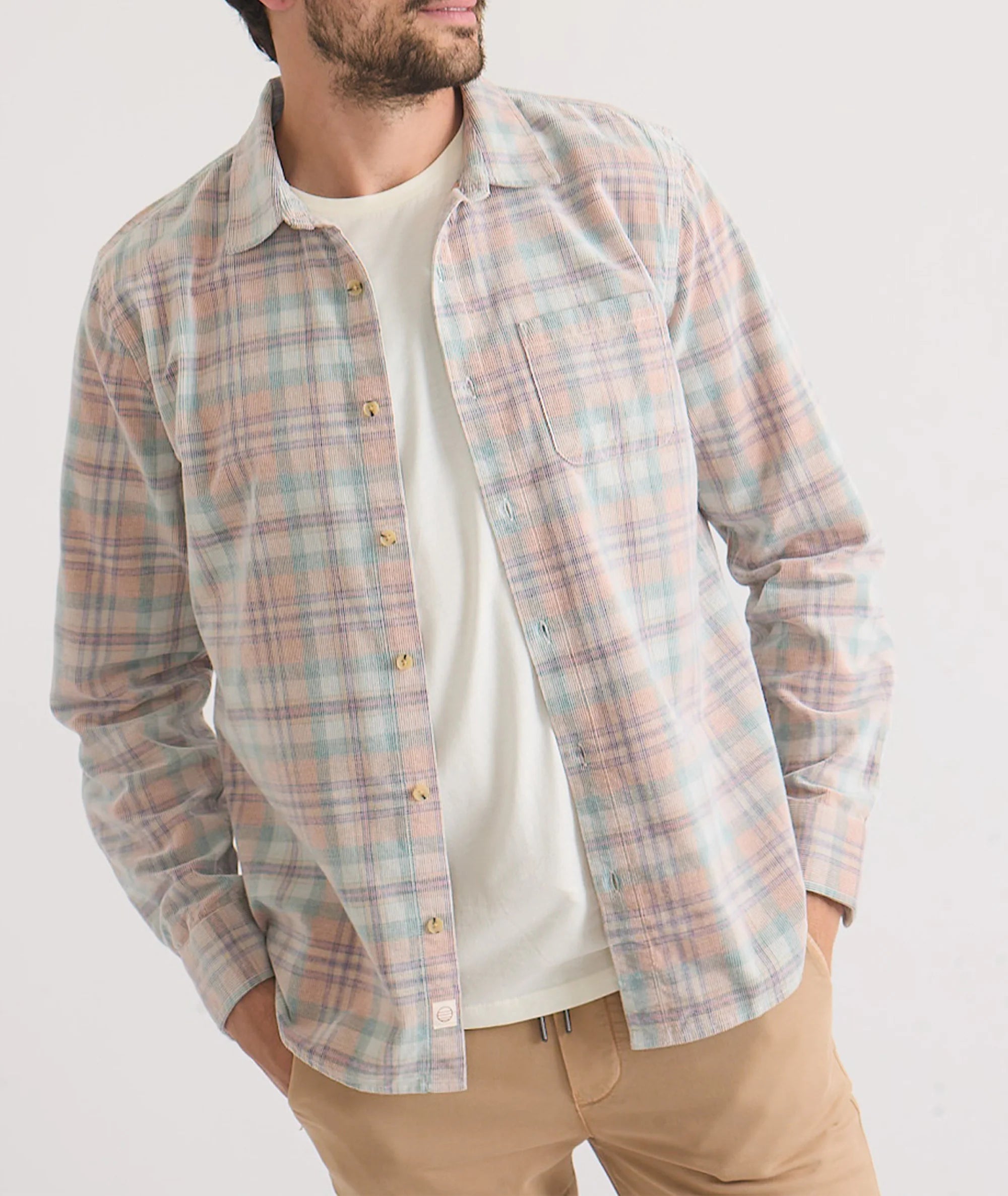 Lightweight Plaid Corduroy Shirt