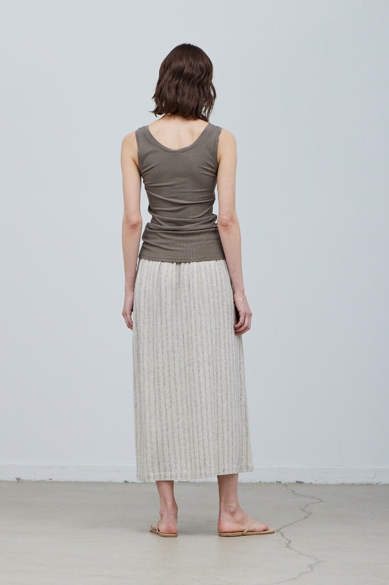 Linen Blend Wrap Skirt