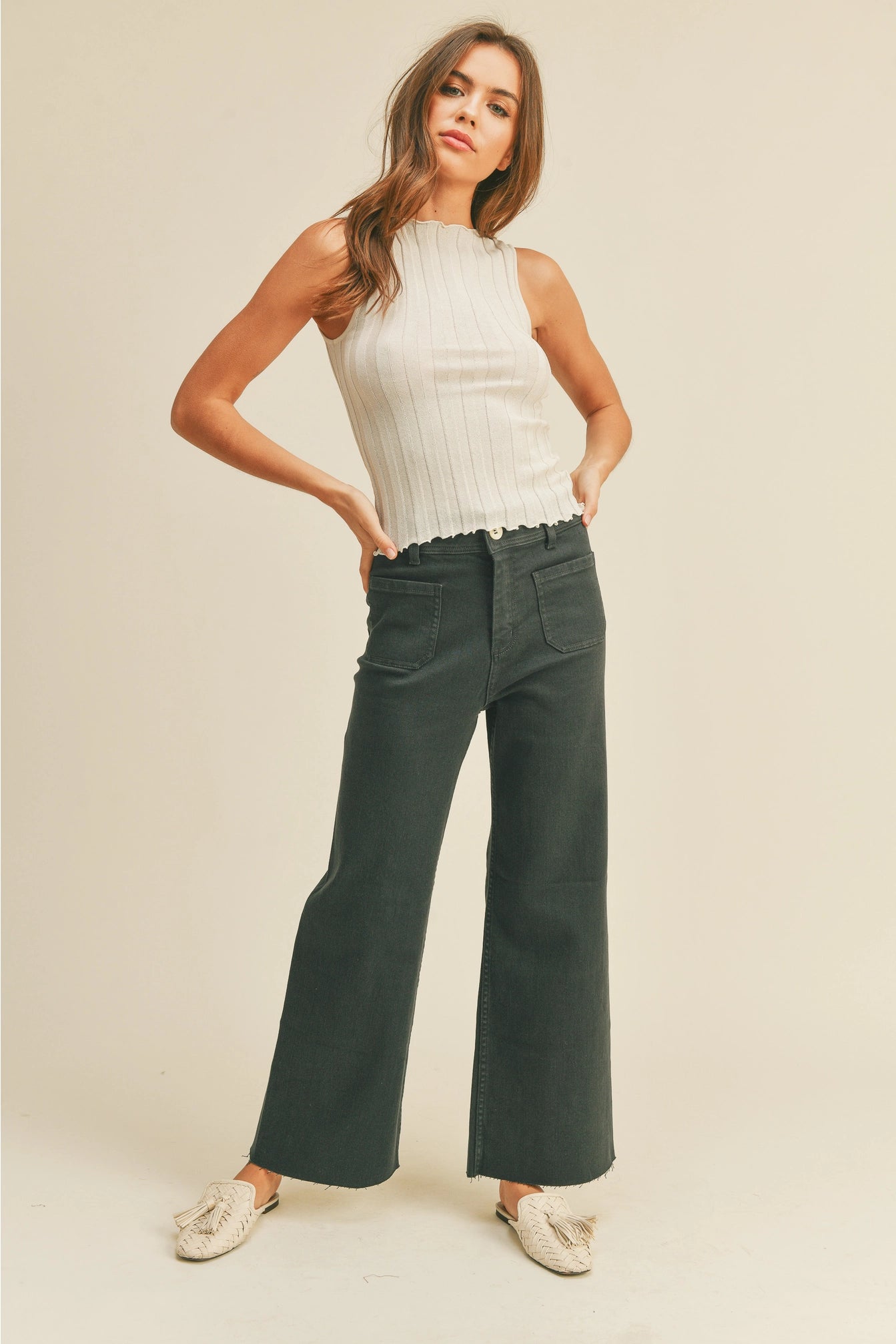 Straight Wide Leg Pant