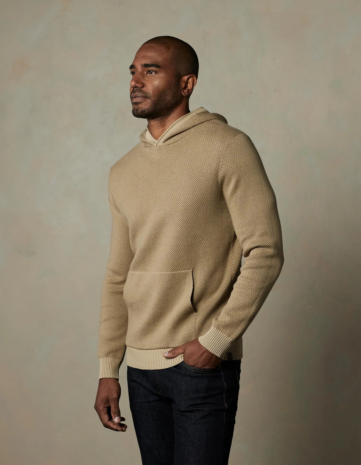 Herringbone Knit Hoodie