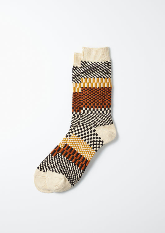 Check & Step Socks / Black