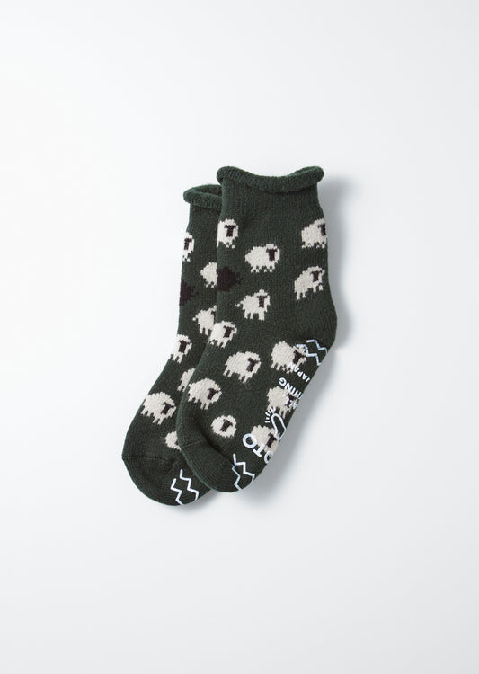 Pile Room Socks Sheep / Dark Green