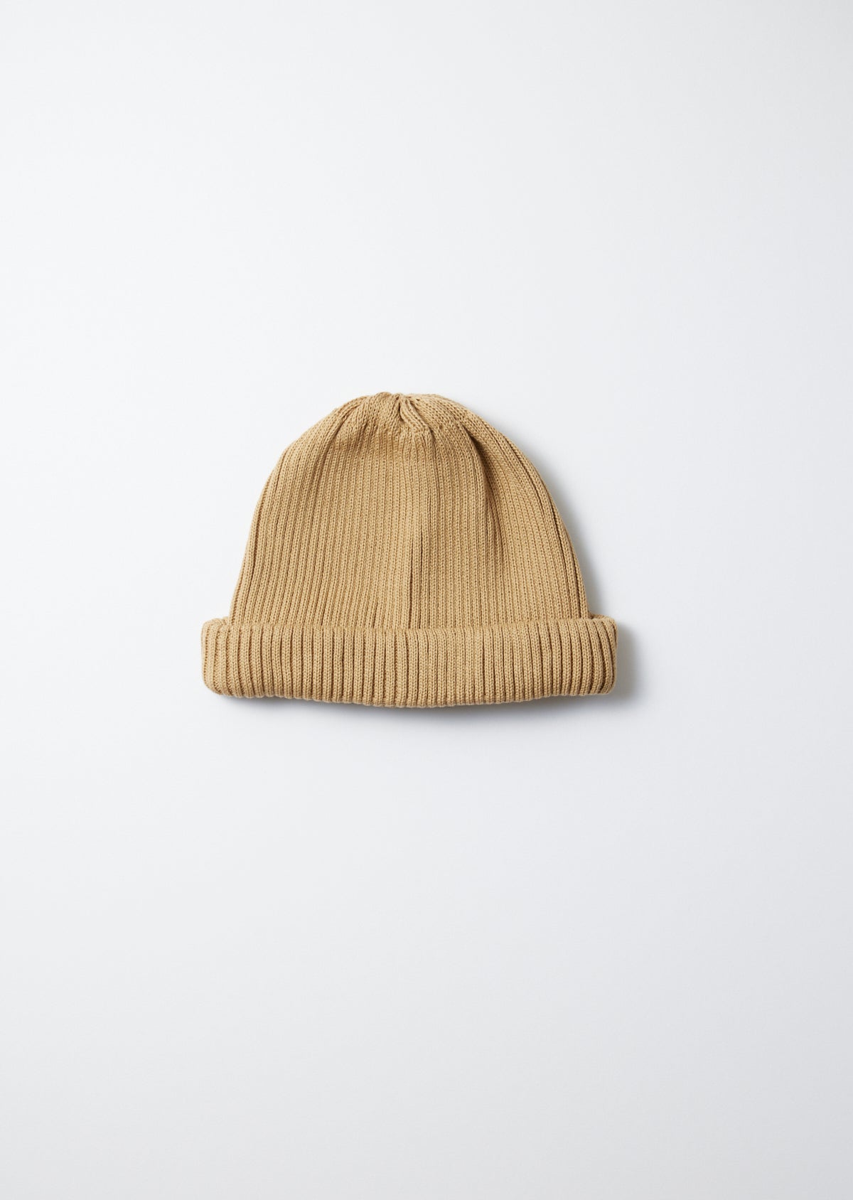 Cotton Roll Up Beanie / Beige