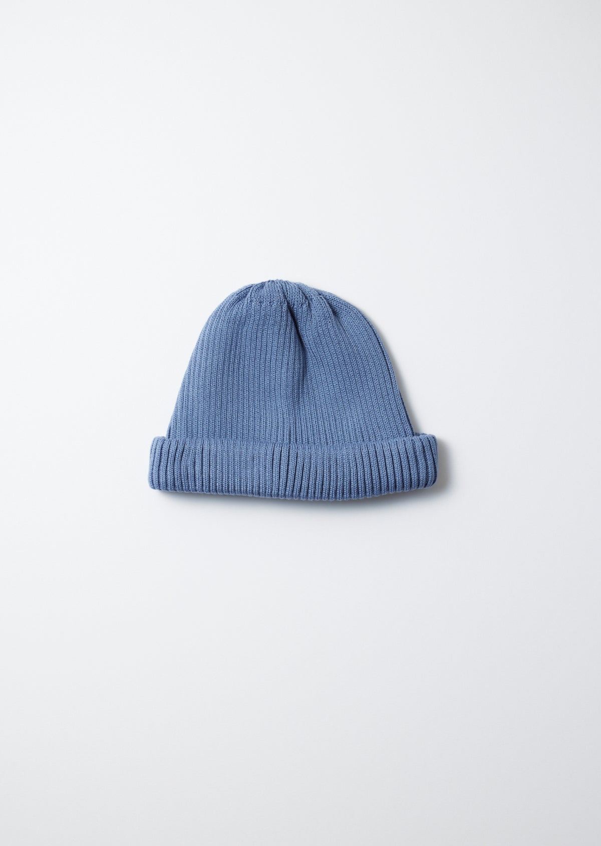 Cotton Roll Up Beanie / Light Blue