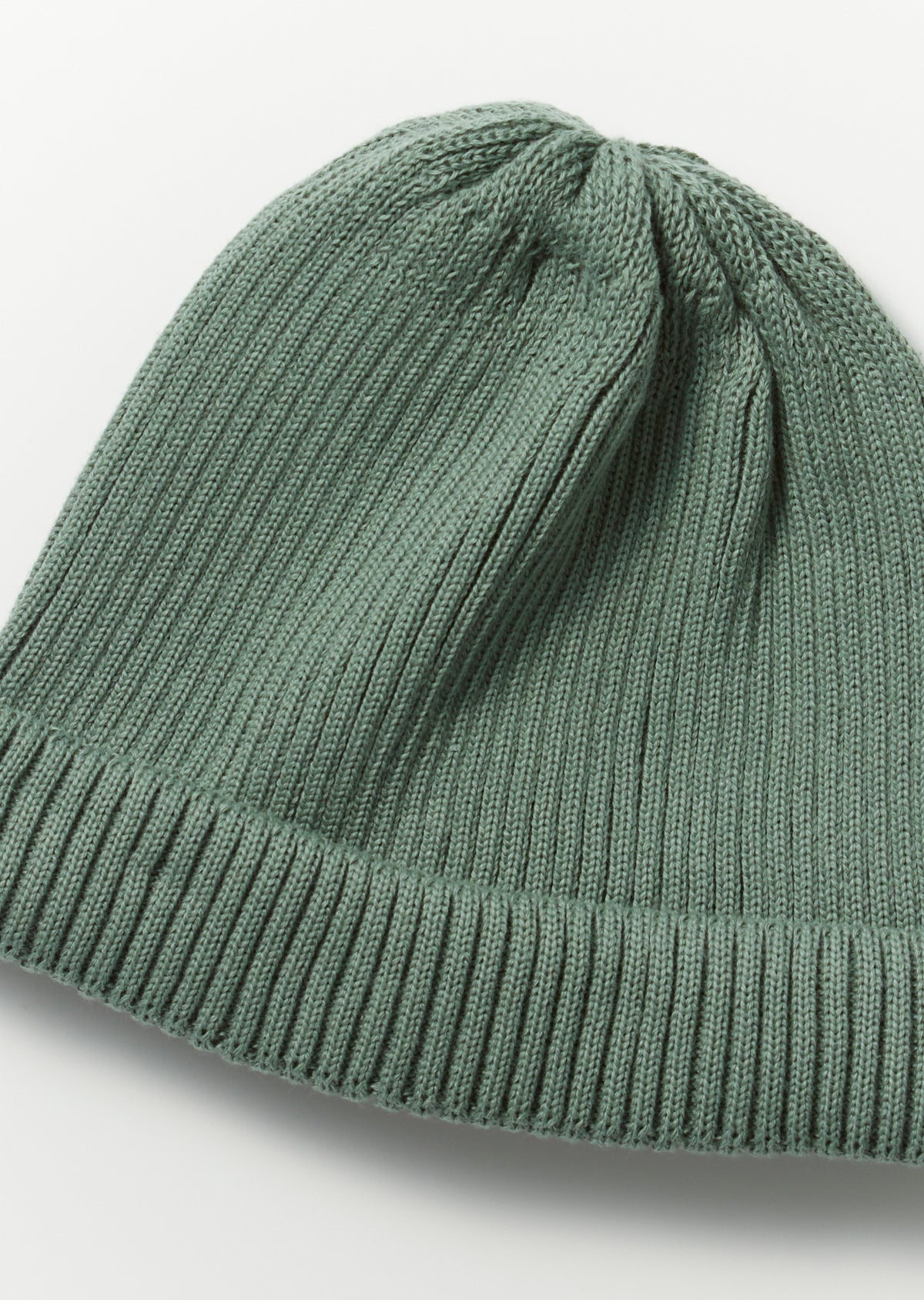 Cotton Roll Up Beanie / Sea Green