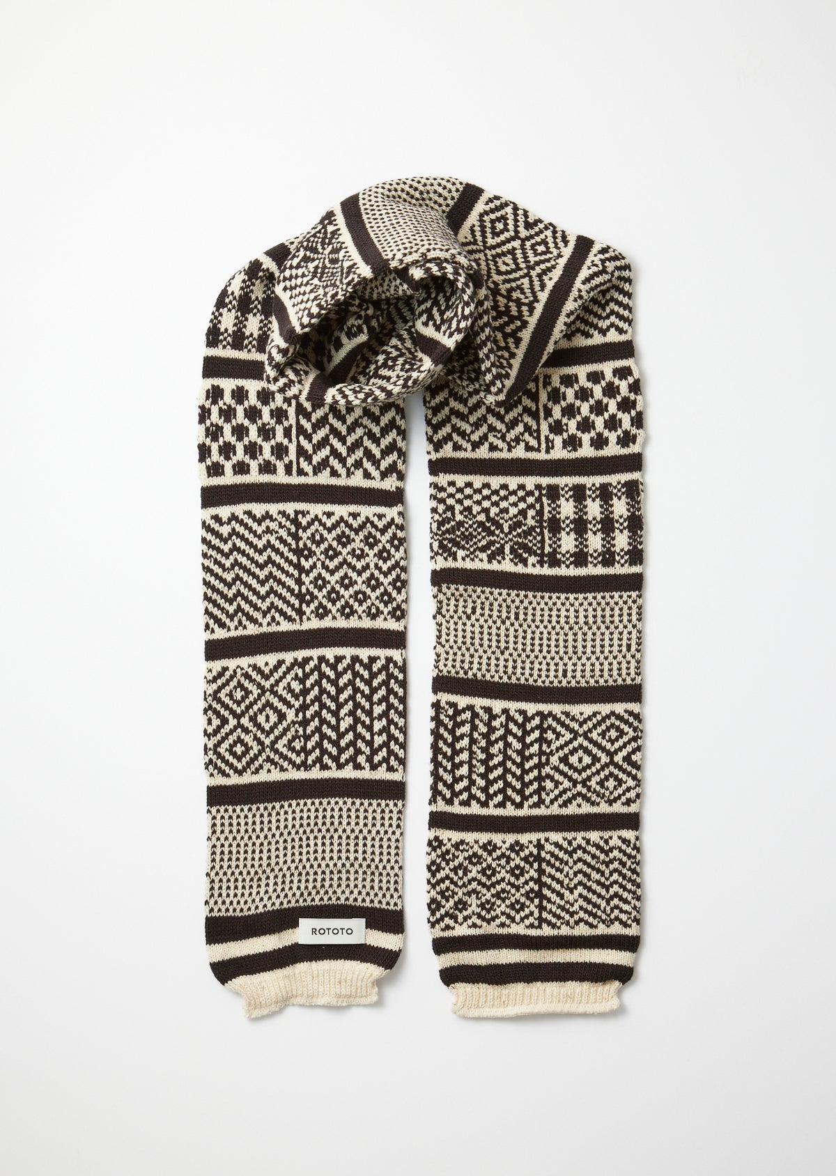 Sockstole Scarf Multi Jacquard / Ivory & Black