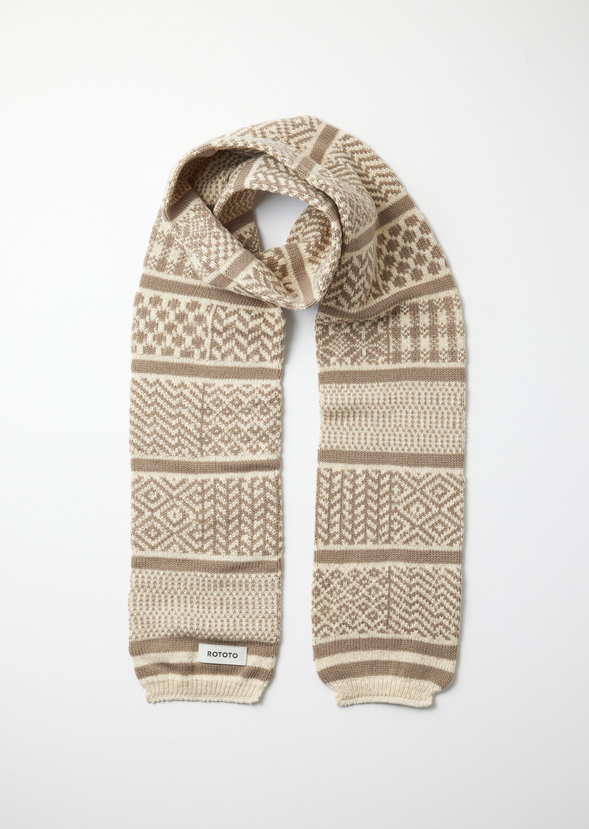 Sockstole Scarf Multi Jacquard / Ivory & Grayge