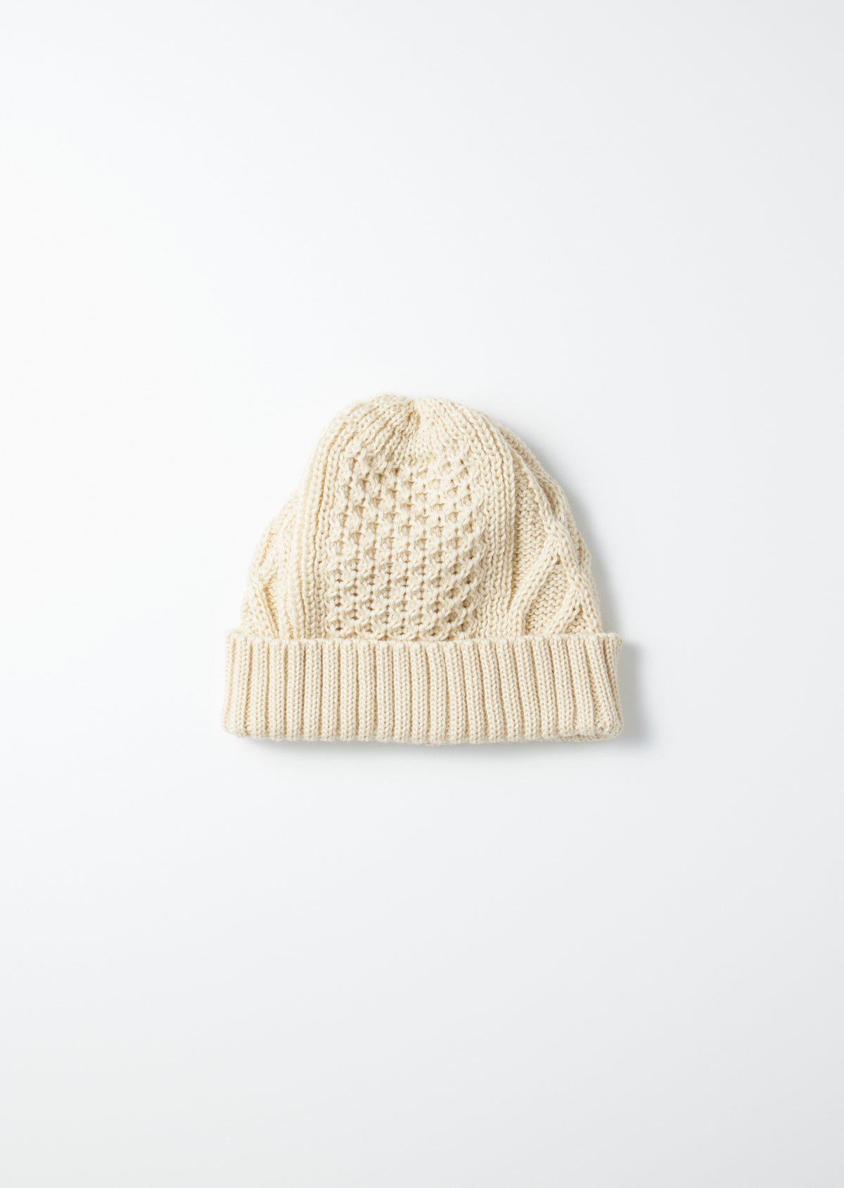 Aran Cable Watch Cap / Ivory