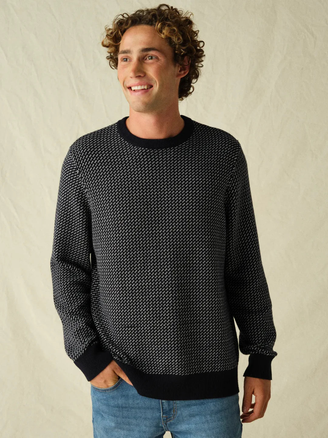 Tidal Sweater - Navy Nautical Birdseye