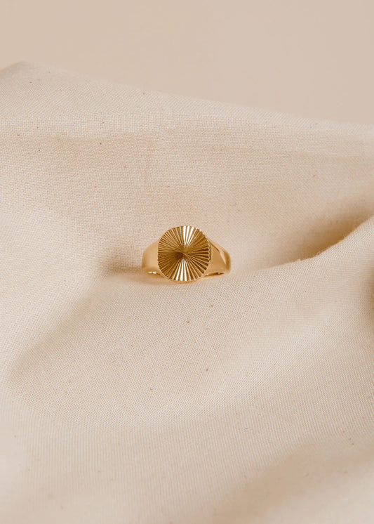 Retro Sunburst Wax Seal Ring