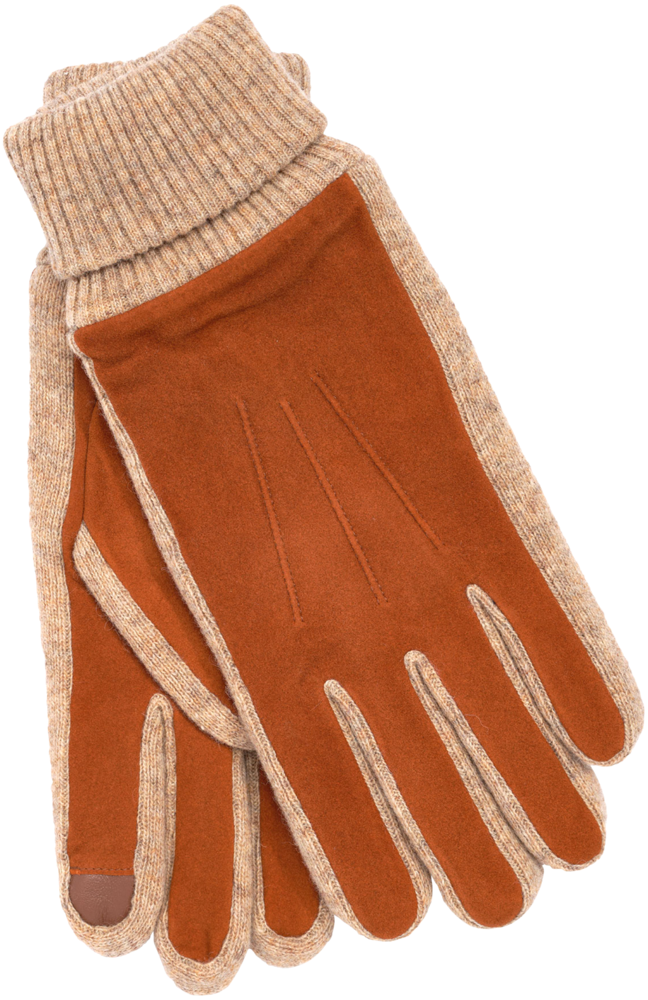 Suede Glove with Knit Cuff