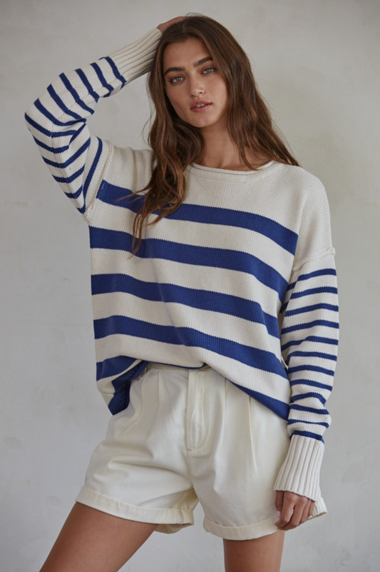 Striped Round Neck Pullover