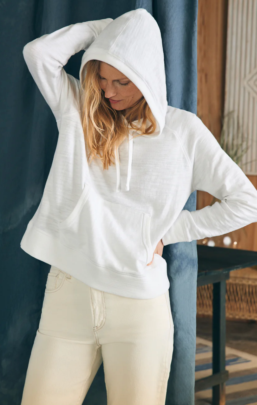 Sunwashed Slub Hoodie - White