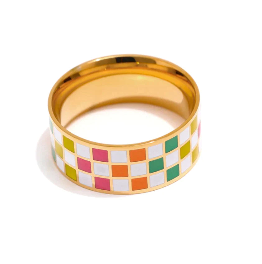 Checkered Rainbow Ring