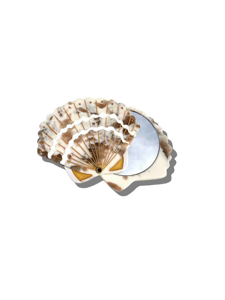 Hand-painted Seashell Compact Mirror | Eco-Friendly