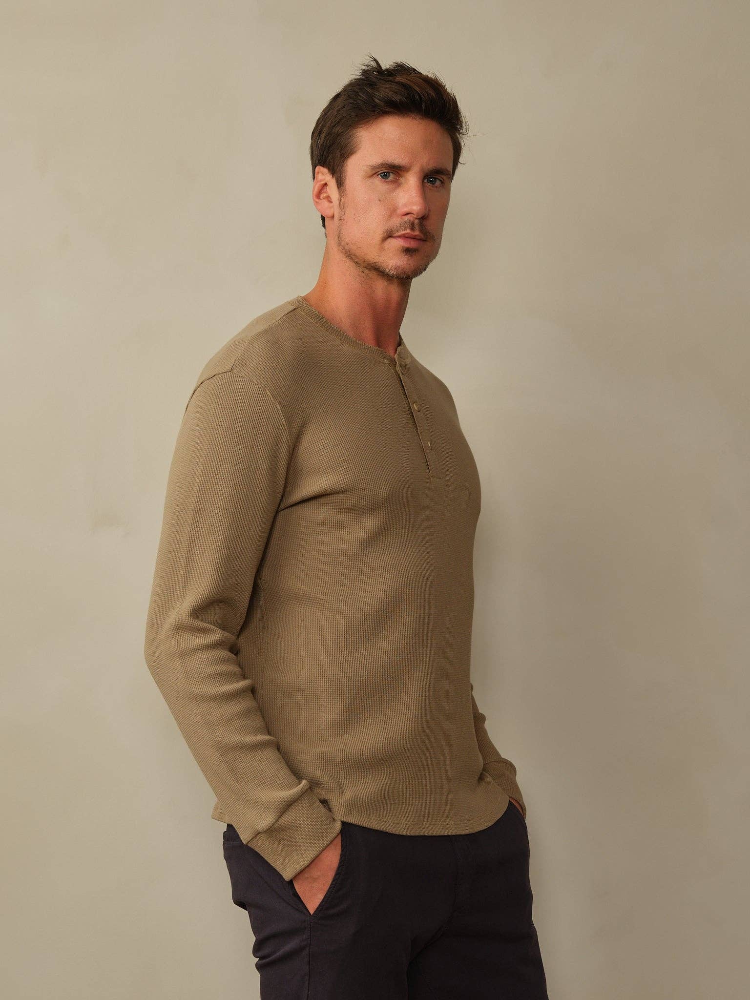 Men's Crosby Organic Cotton Waffle Henley