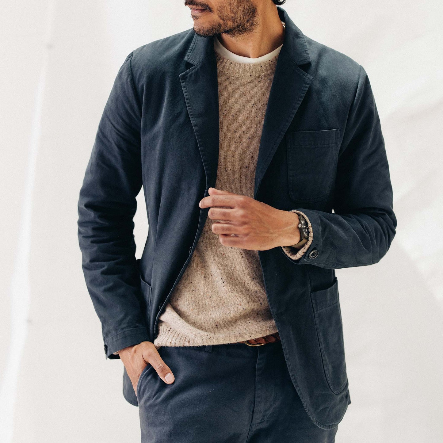 The Foundation Sportcoat in Organic Navy Twill