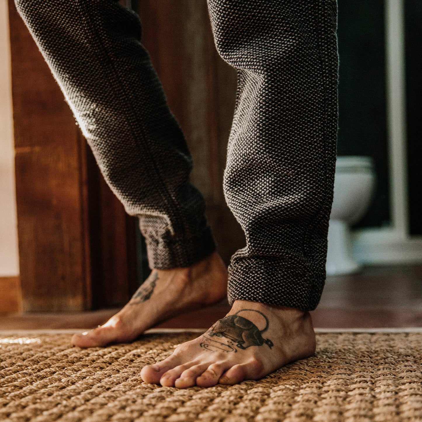 The Après Pant in Charcoal Sashiko