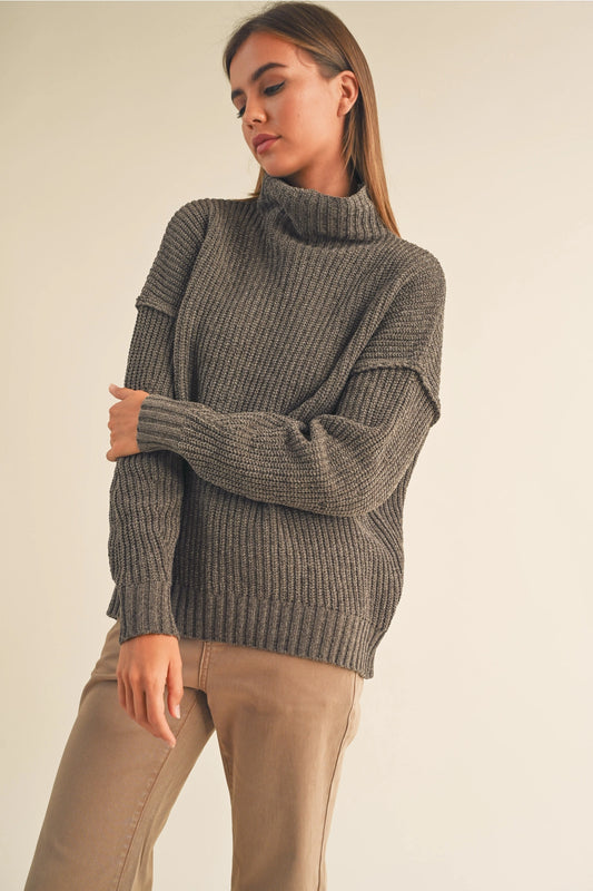 Chenille High Neck Sweater