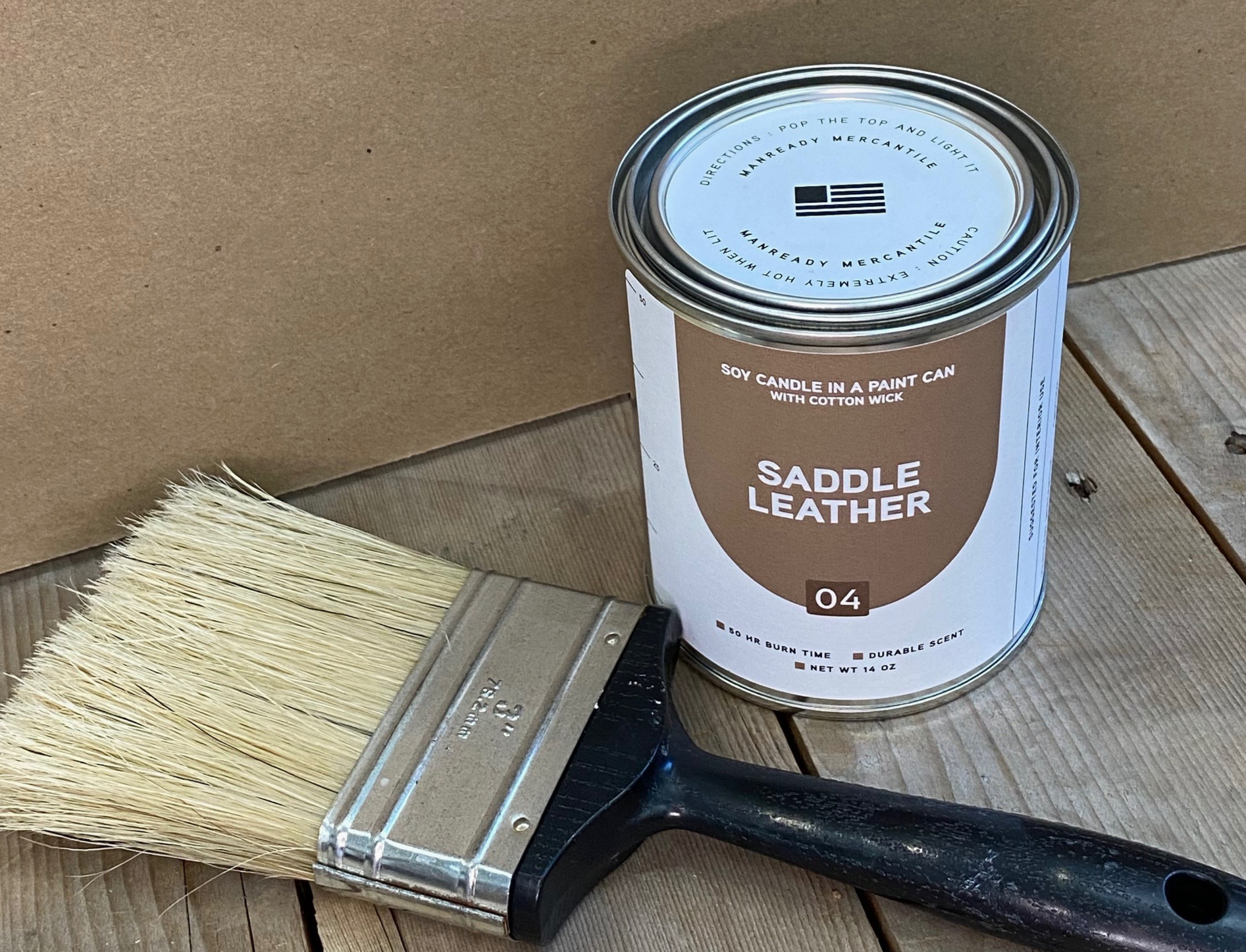 Paint Can Soy Candle in Saddle Leather