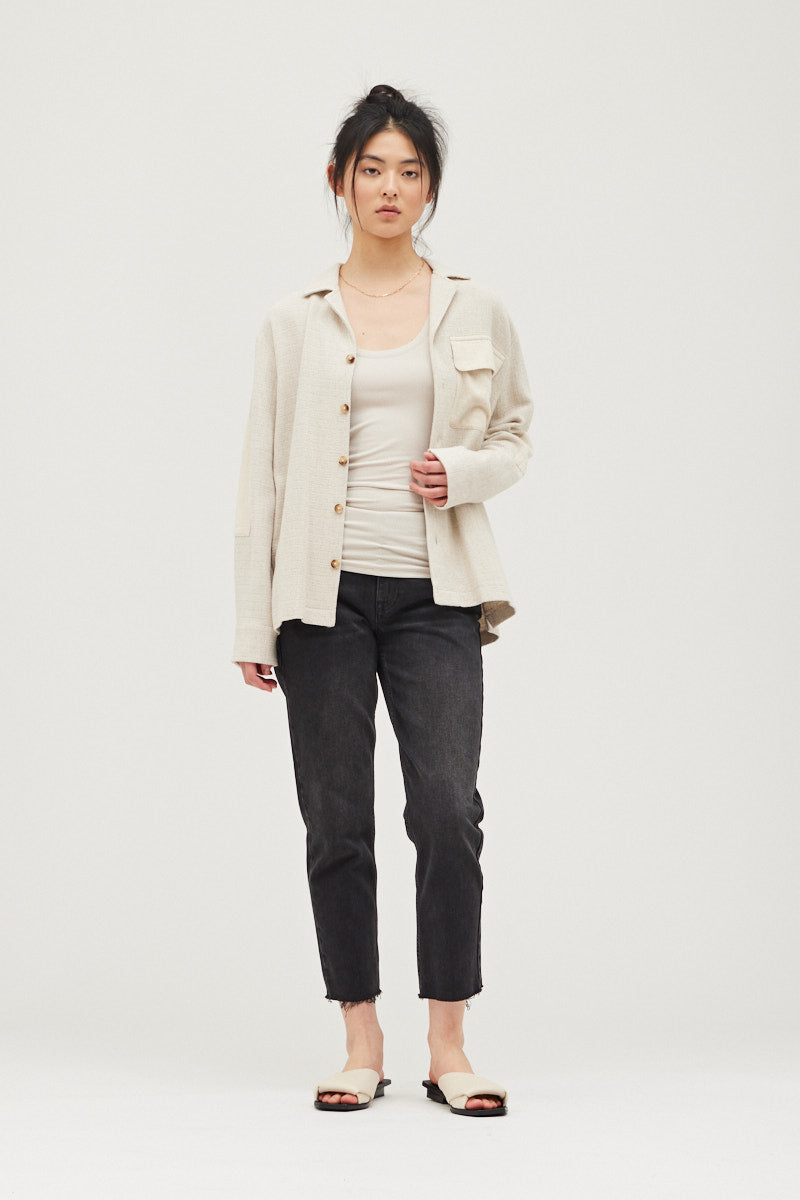 Textured Rayon-Linen Jacket