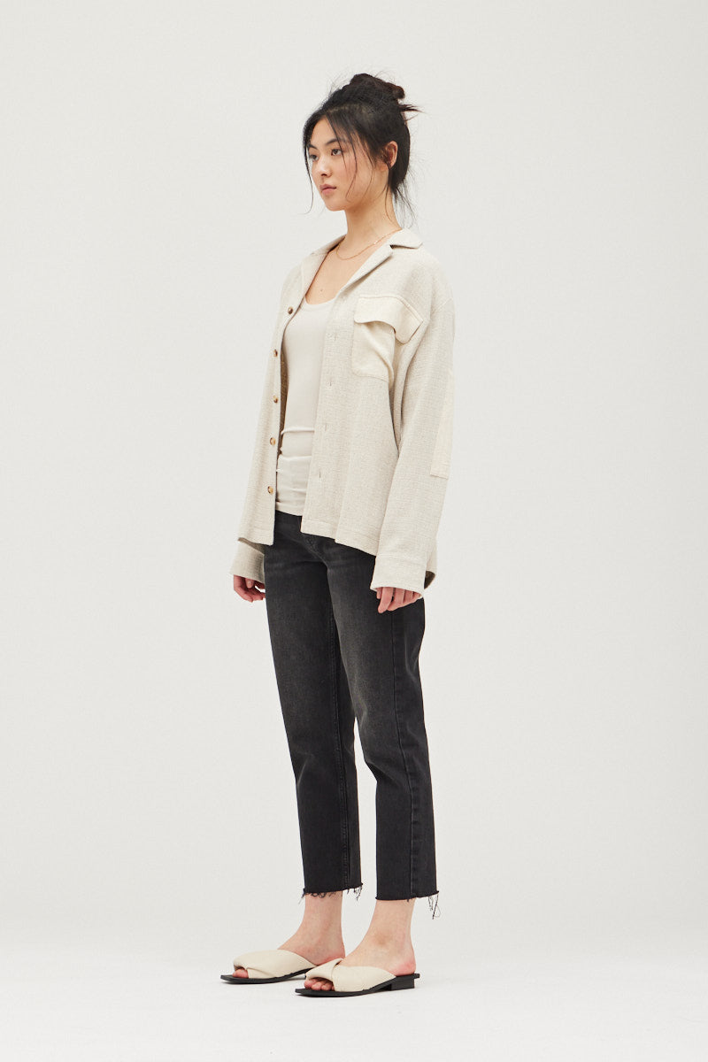 Textured Rayon-Linen Jacket