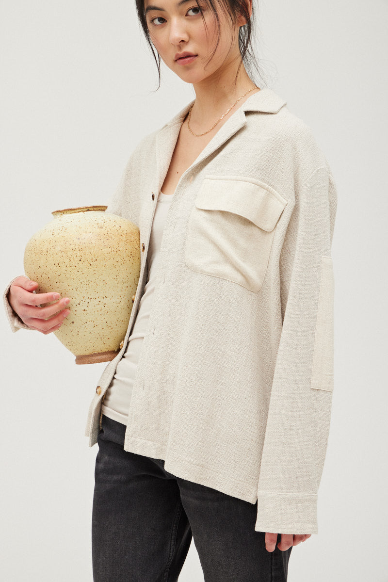 Textured Rayon-Linen Jacket