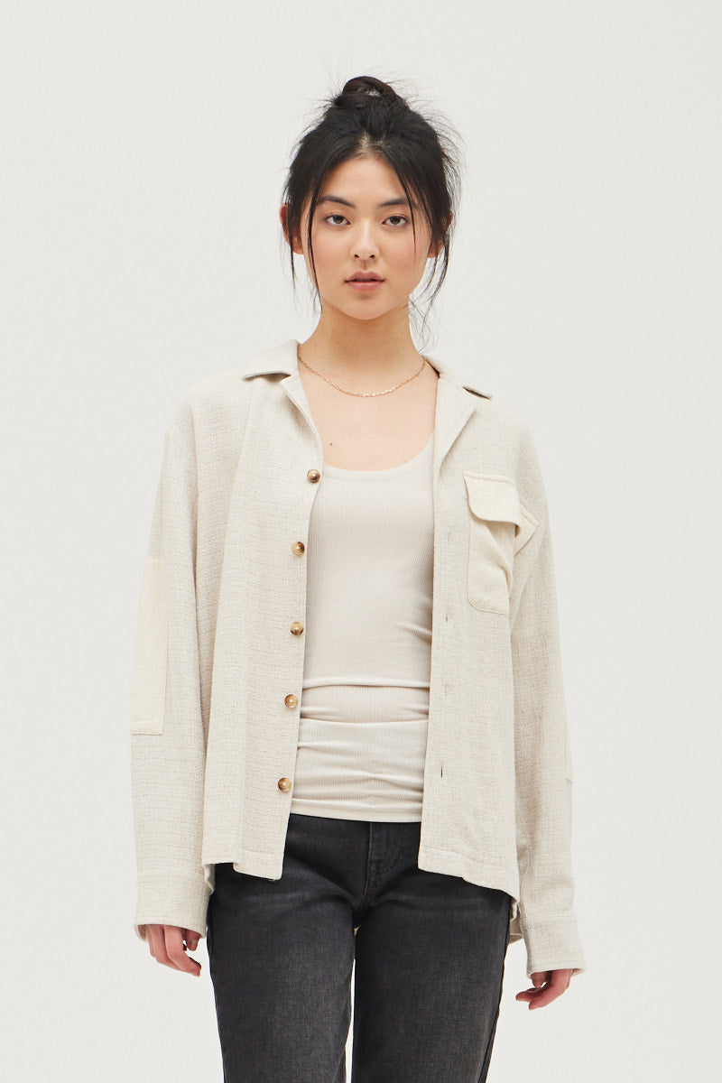 Textured Rayon-Linen Jacket