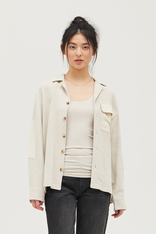 Textured Rayon-Linen Jacket