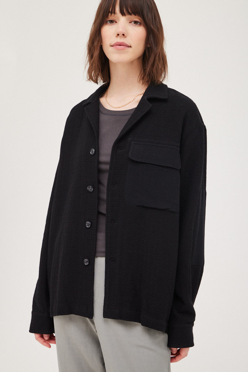 Textured Rayon-Linen Jacket