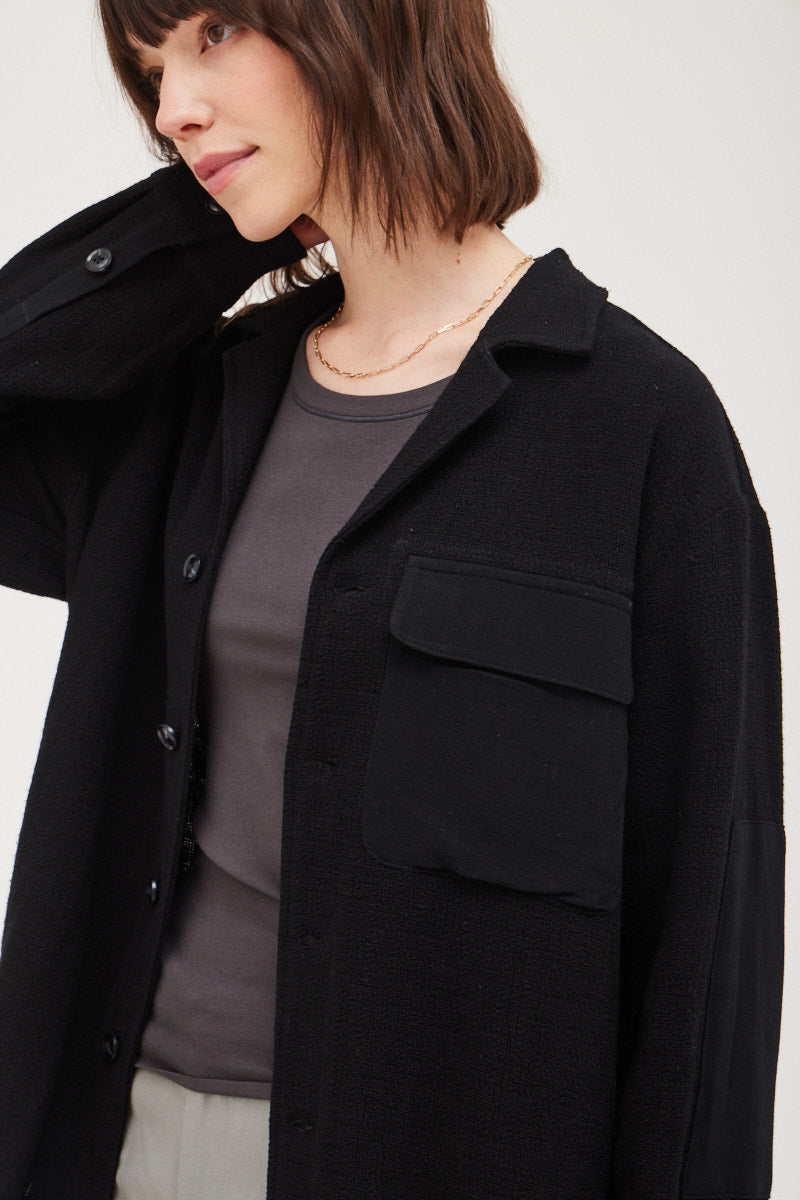 Textured Rayon-Linen Jacket