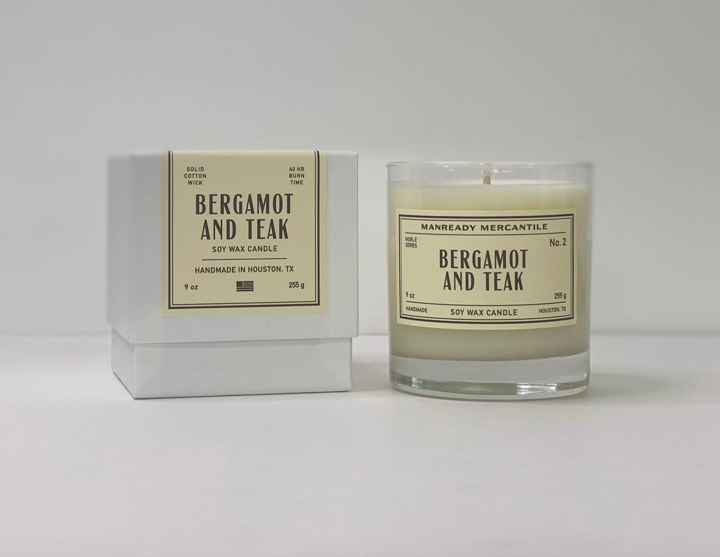 The Noble Series Soy Candle: Bergamot and Teak