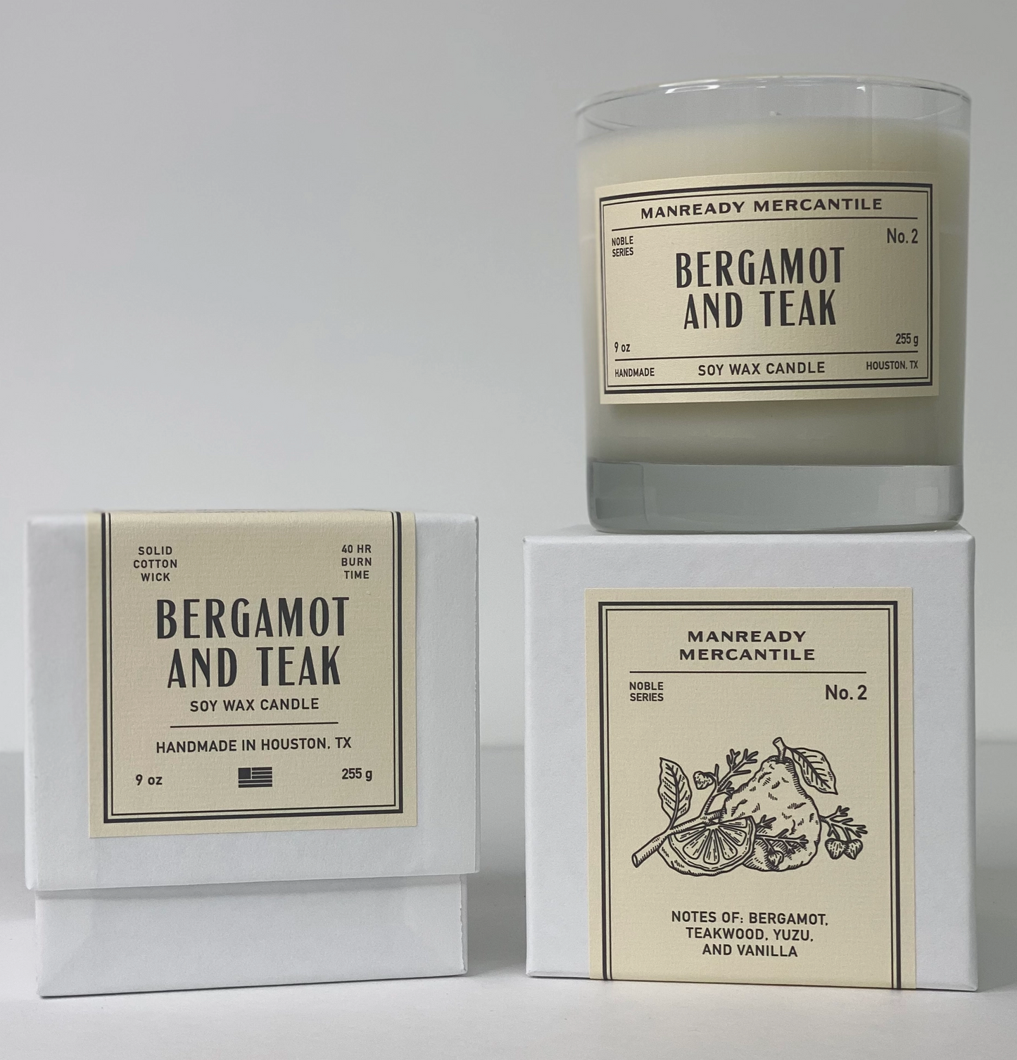 The Noble Series Soy Candle: Bergamot and Teak