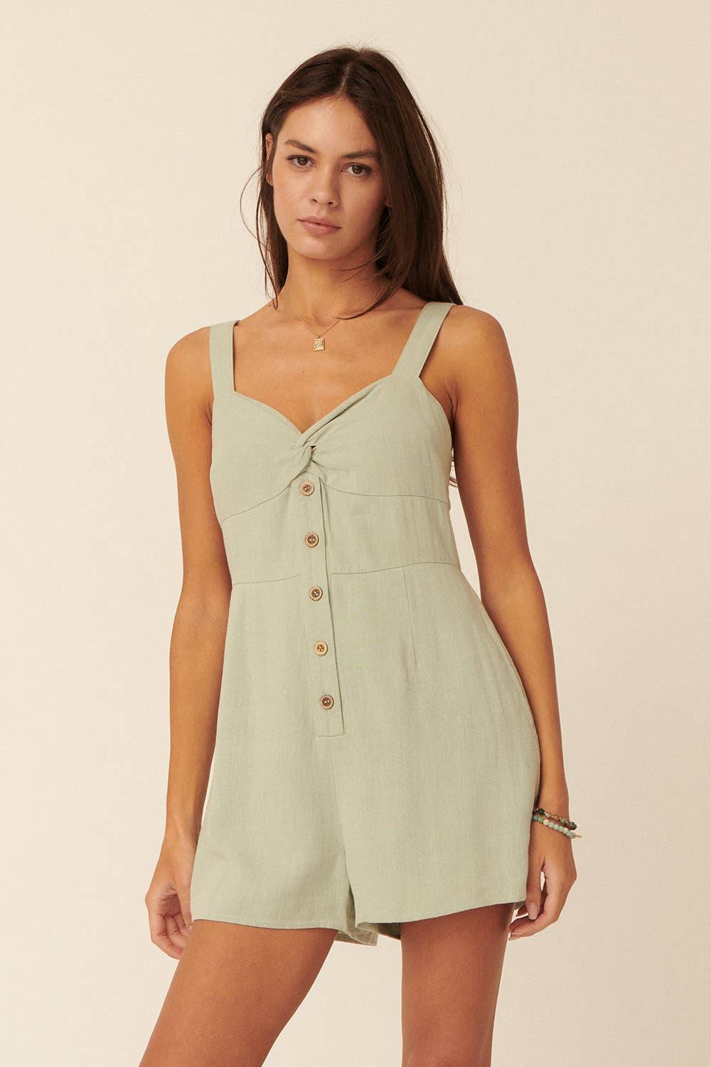 Woven Sweetheart Romper